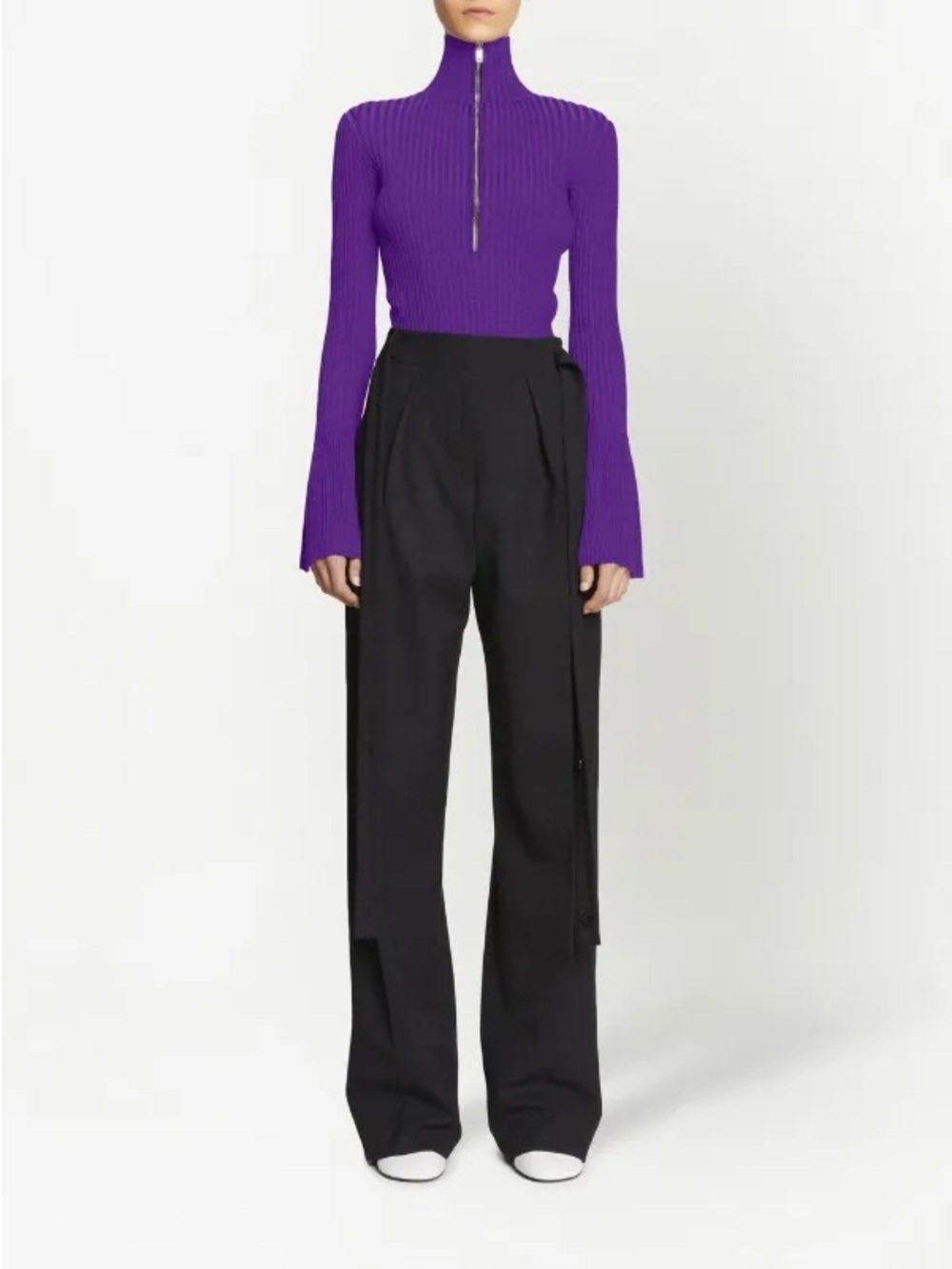 Proenza Schouler Mock Neck Long Sleeve Top Size Small